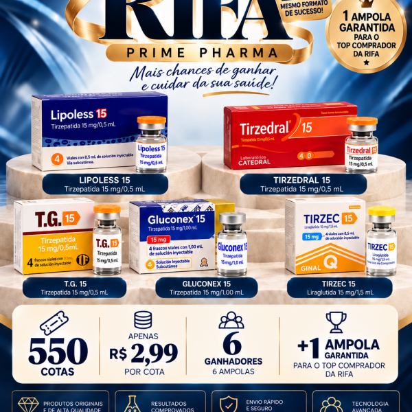RIFA PRIME PHARMA 2.0 - 07 PRÊMIOS 